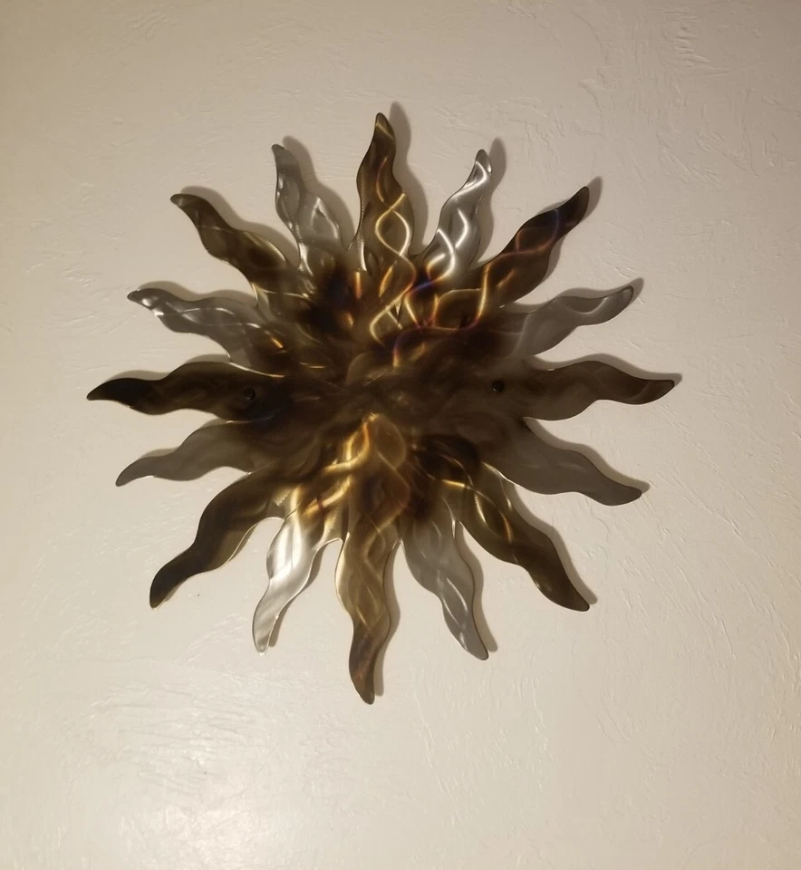 Декоративное настенное искусство солнце патио забор домашнее украшение плазменная резка сталь 34» дизайн  - Изображение 1 из 4