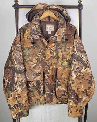 WOOLRICH GORE-TEX Size XL Mens Hunting Jacket Advantage Camo Hooded Shell Zip - Image 1 of 4