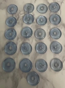 Vintage Light Blue Flat Round Czech Glass Spacers Crafting CRF9-12 - Picture 1 of 5
