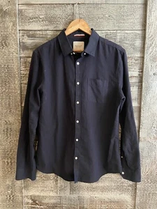 Brunswick Button Up Long Sleeve Collared Shirt Blue Mens Size L Slim GUC  - Picture 1 of 7