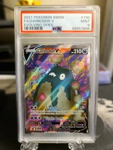 2021 Pokémon Sword & Shield Evolving Skies Garbodor V Full Art #190 PSA 9 MINT - Picture 1 of 2