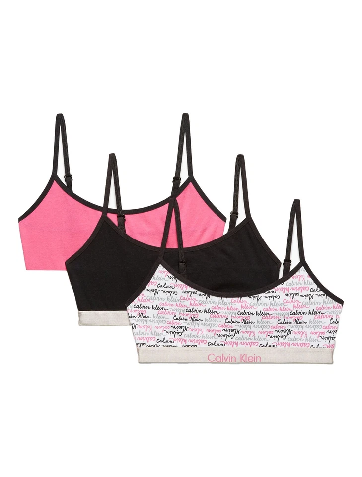 Calvin Klein Big Girls' Fashion Crop Bra Pack of 3 - Image 1 of 1
