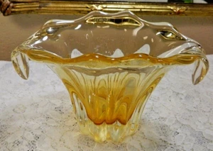 Vintage Ercole Barovier Toso Style Hand Blown Amber Murano Glass Italy MCM - Picture 1 of 7