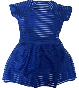 Cheryl Kids Creations Two Piece Skirt Set Royal Blue Party Dance Outfit Medium - Picture 1 of 14