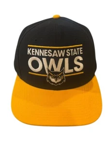 Kennesaw State Owls Hat Snapback Cap Mens Black & Gold Adidas NCAA Football - Picture 1 of 4