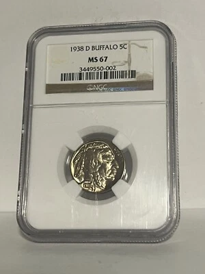 1938-D Buffalo nickel, NGC MS67, a stunning, superb uber gem - Image 1 of 2