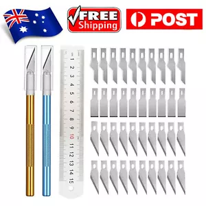 2 Exacto Hobby Knives 40 Spare Blades Precision Knife Set DIY Craft Art Model B - Picture 1 of 12