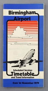 BIRMINGHAM AIRPORT TIMETABLE NOVEMBER 1979 AIRLINE - Picture 1 of 3