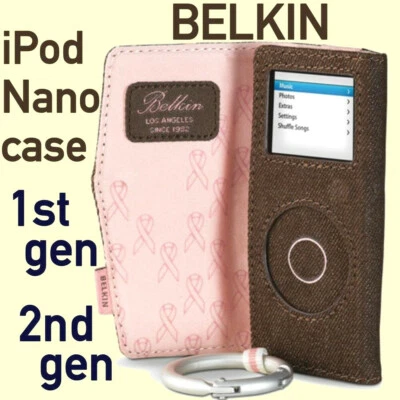 $25 BELKIN Pink Ribbon Denim Folio Case 1 &2G Apple IPOD Nano 1st & 2nd Gen ~NEW - Image 1 of 4
