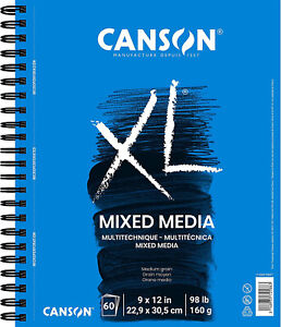 Canson XL Series Mix Paper Pad, Heavyweight, Fine Texture, Heavy Sizing for Wet