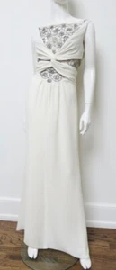 VALENTINO Cut out Silk Gown evening Dress IVORY long dress Size 10 wedding - Picture 1 of 10