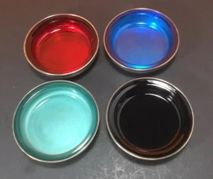 Vintage F B Rogers Silver Co Multi Color silver-plated cup Ashtray coaster set D - Picture 1 of 6