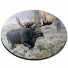Round Mouse Mat - Wild Moose in Natural Wilderness Office Gift #16664