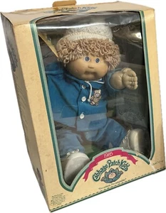 AS IS Vintage 1985 Cabbage Patch Doll EDGAR ROEY Box Papers Hat Light Brown Hair - Picture 1 of 24