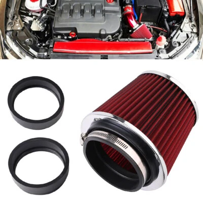 Sportluftfilter Universal Auto Sport Luft Filter inkl Adapterringe 3" 3,5" 4" - Bild 1 von 4