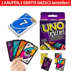 UNO FLIP Kartenspiel Mehrfarbig Aufregende neue Wendungen Wild Dos Schneller - Bild 1 von 11