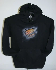 Sudadera con capucha gráfica de baloncesto mirando a través de arañazos pequeña, negra - Imagen 1 de 4