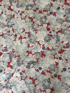 RALPH LAUREN Blue Label Remy Floral red & blue full-queen comforter. Cotton . - Picture 1 of 6