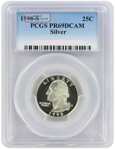 1998-S USA QUARTER PCGS PR69DCAM SILVER NICE! BUY NOW!$$$$ Cover