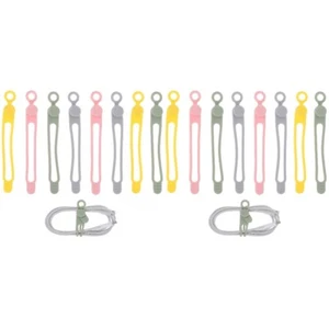 Set of 2 Wire Handler Ties Cord Organizer Silicone Cable Winders - Afbeelding 1 van 12