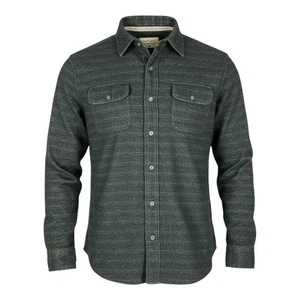 The Normal Brand Textured Knit Shirt Gray Striped Cotton Men L Button Up Pockets - Picture 1 of 12