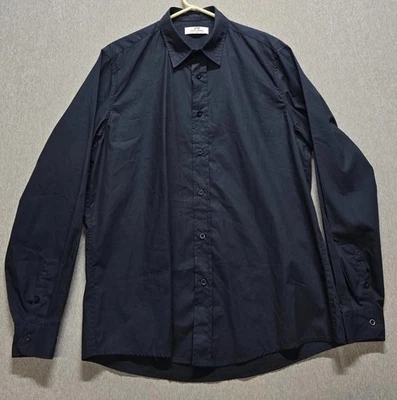 Camisa PJ Paul Jones Para Hombres XL Azul Manga Larga Negocios Boda Clásica Abotonada Foto 1 de 4