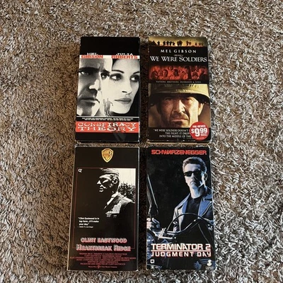 Vhs Lot We Are Soldiers Conspiracy Theory Terminator 2 Heartbreak Ridge Foto 1 de 2