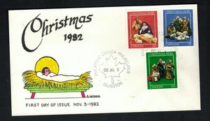 Canada #973-975, 1982 Christmas set, A. Wood cachet FDC, VF - Foto 1 di 1