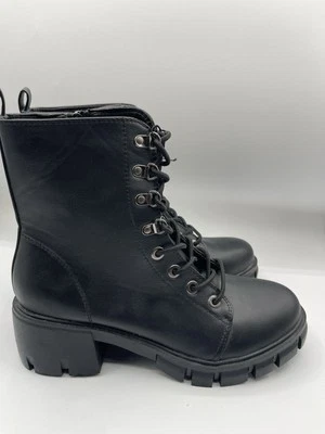 Nicole Miller New York Botas de Combate Mujer Negras Con Cordones Boho Talla 10 Nuevas Foto 1 de 4