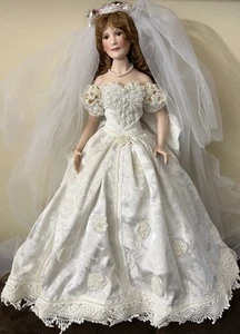 Paradise Galleries Porcelain Bride Doll “Lily” by Patricia Rose LE, 19 in, 1999 - Picture 1 of 22