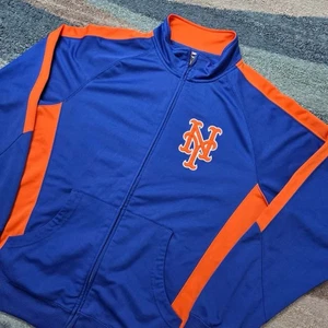 Vintage Majestic MLB New York Mets Track Jacket Size L - Picture 1 of 7