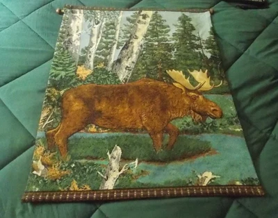Tapiz colgante de pared 26"x33” alce vida silvestre rústico Foto 1 de 2