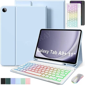 QWERTZ Beleuchtet Tastatur Hülle für Samsung Galaxy Tab S10 S9 FE S8 S7 A9+ A8 - Bild 1 von 62