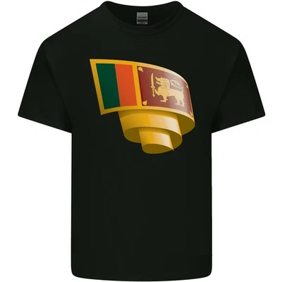 Curled Sri Lankan Flag Sri Lanka Day Football Kids T-Shirt Childrens - Image 1 of 4