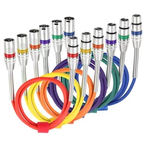 6 Pack 6.6ft Multi-Color XLR Microphone Cables, 3-Pin Balanced XLR Male to Fe... - Picture 1 of 9