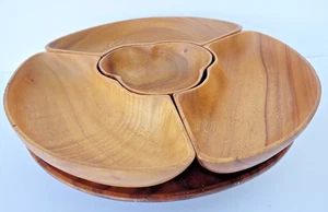 Monkey Pod Stil Holz Servierschale Tablett Schale drehbar Lazy Susan 14 Zoll - Bild 1 von 10