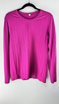 Top Lululemon Respiración Rápida Manga Larga Buscando Líneas Frambuesa Madura 10 Foto 1 de 4