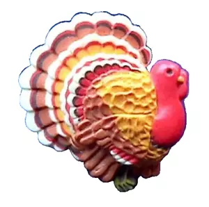Hallmark PIN Ringraziamento Vintage TOM TURKEY Giallo Marroni 1980 Spilla A - Foto 1 di 2