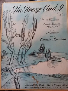 The Breeze And I - 1940 sheet music adapted from Ernesto Lecuona's Andalucia - Imagen 1 de 3