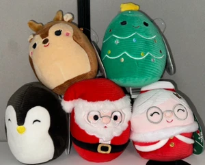 Squishmallow Navidad Pana 5" Juego de 5 Reno, Papá Noel, Sra. Claus, Pingüino - Imagen 1 de 3