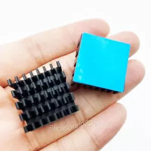 10 Stück Aluminium Kühlkörper 20x20x10mm inkl. Klebepad in Schwarz Set - Bild 1 von 6