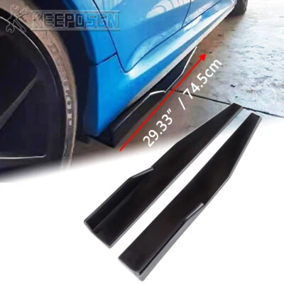 For Subaru WRX STI 74.5cm Side Skirts Rocker Splitter Diffuser Winglet Wings ABS - Image 1 of 4