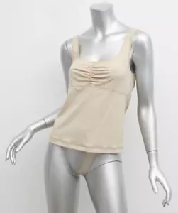 MARC JACOBS Nude Beige Contraste Stitch Stretch Tank Top Sleeveless Cami 6 NUEVO - Imagen 1 de 5