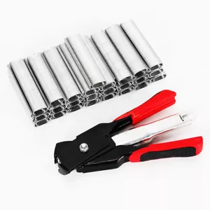 2500C Clips Fastening Bird Chicken Mesh Cage Wire Fencing Hog Ring Pliers Tool - Picture 1 of 9