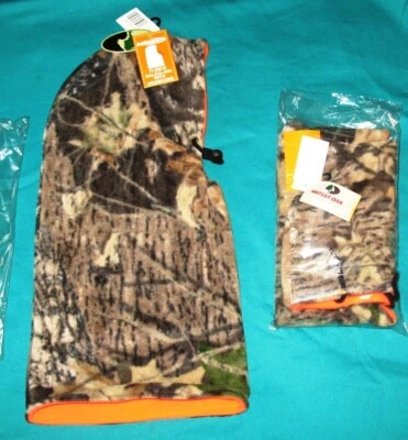 SWANY Men’s long Camo Reversible Balaclava – Mossy Oak / Blaze with draw cord - Image 1 of 4