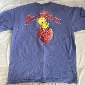 Vintage 2000s Looney Tunes Tweety Bird Berry Sweet T Shirt Adult Large Blue XL - Picture 1 of 10