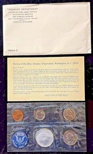 1965 SMS Set Original Envelope 40% Silver Kennedy US Special Mint Set (5 Coins) - Picture 1 of 2