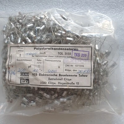 10pF-10nF Polystyrene Styroflex Capacitors RFT TGL5155 Various values 4pcs NOS - Image 1 of 4