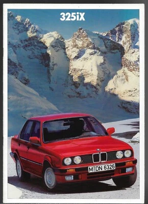 BMW 325iX E30 1988 folleto de ventas del mercado del Reino Unido de 2 puertas 4 puertas serie 3 Foto 1 de 2