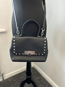 Michael Kors Tina Studded Black Saffiano Leather Crossbody Bag - Picture 1 of 10